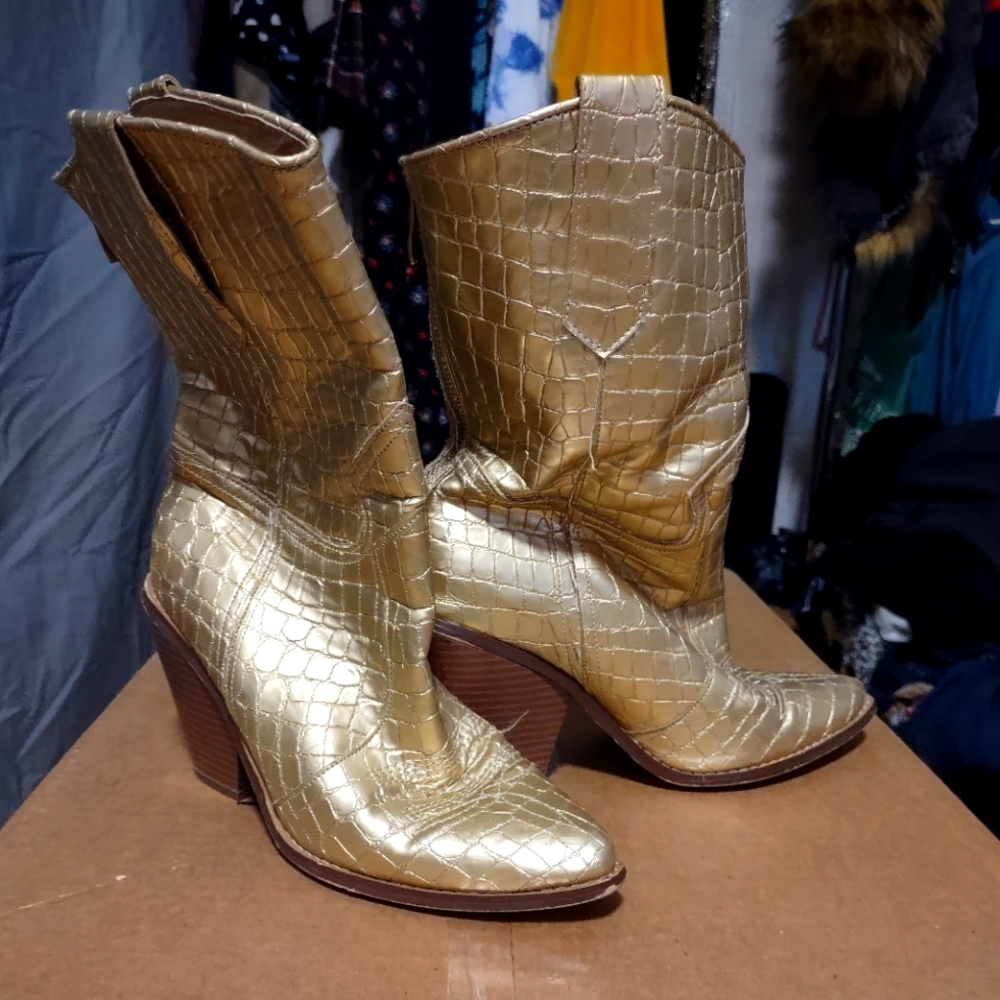 Gold boots